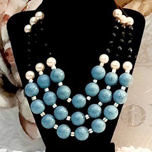 Statement Necklace / Choker with Faux Stones